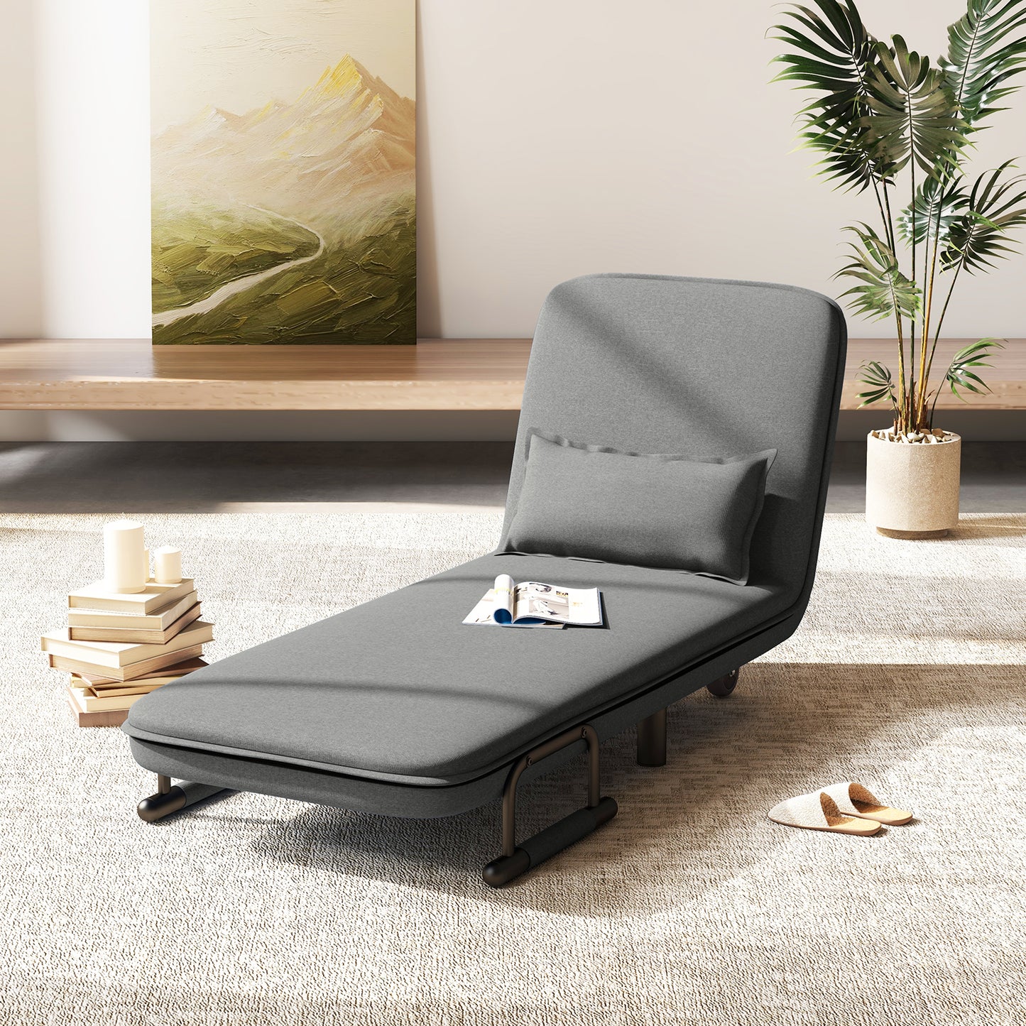 Convertible Sofa Bed with 5-Position Adjustable Backrest