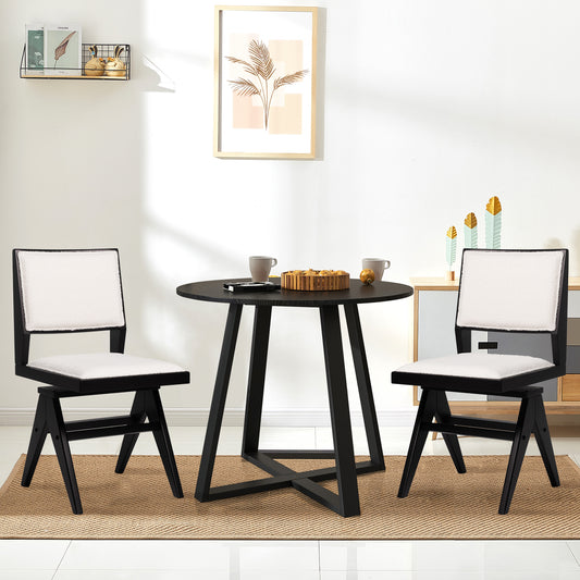 Swivel Dining Chairs Set of 2 with Padded Seat - Black