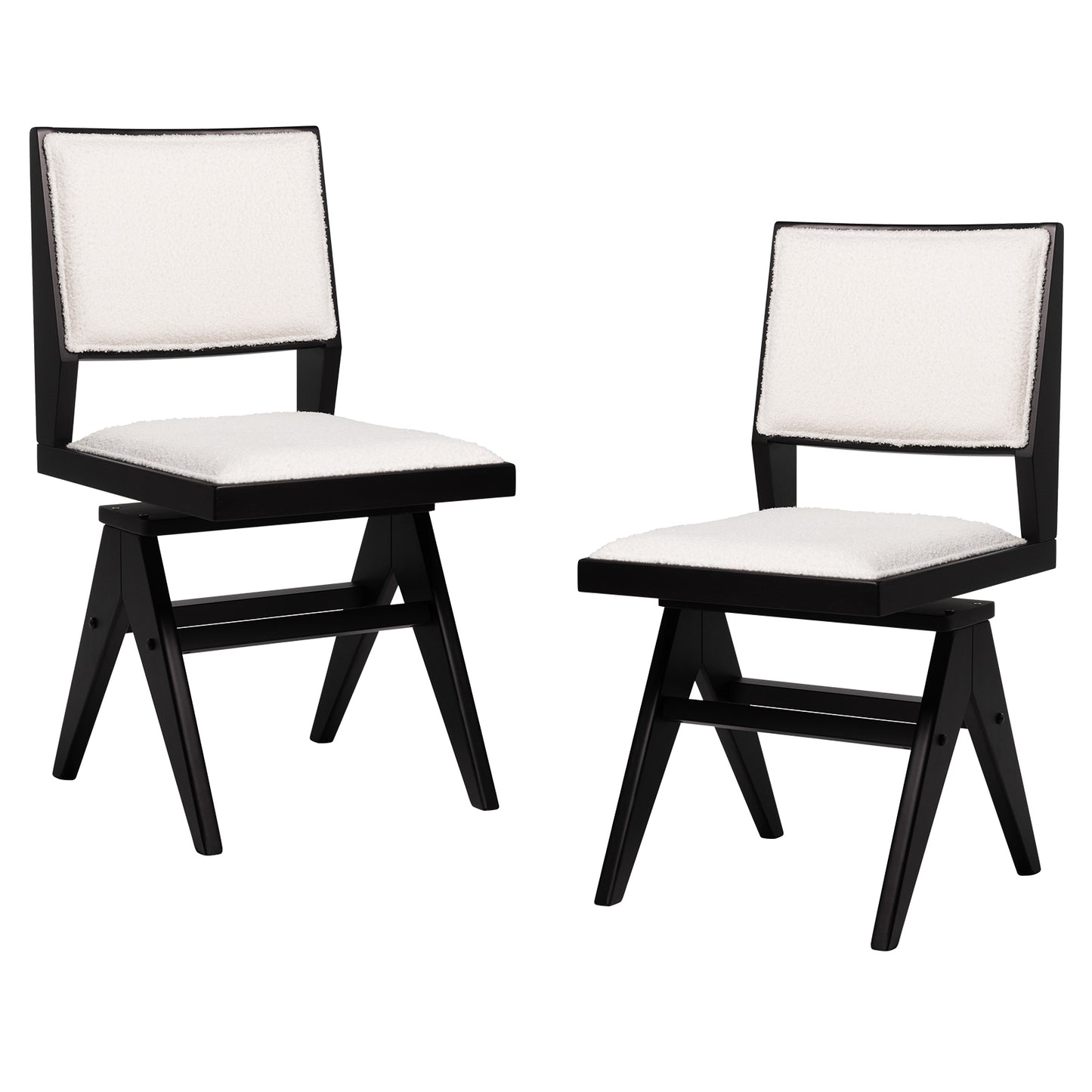 Swivel Dining Chairs Set of 2 with Padded Seat - Black