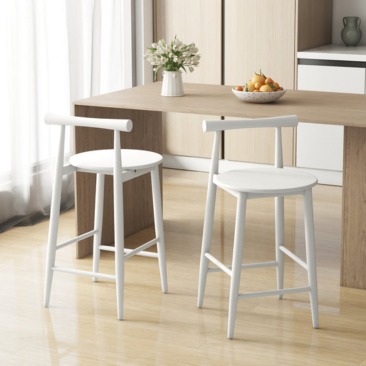 Counter Height Bar Stool with Acacia Wood Frame - 24" Seat
