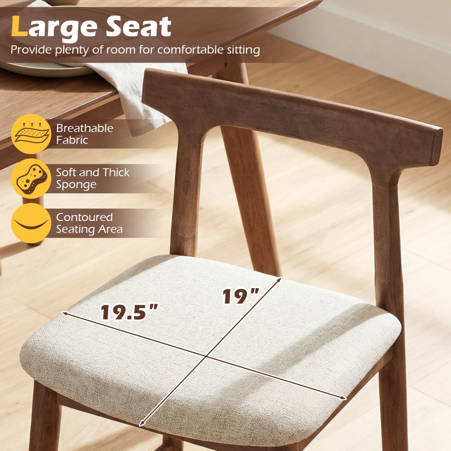 24-Inch Counter Height Bar Stool with Curved Back - Walnut