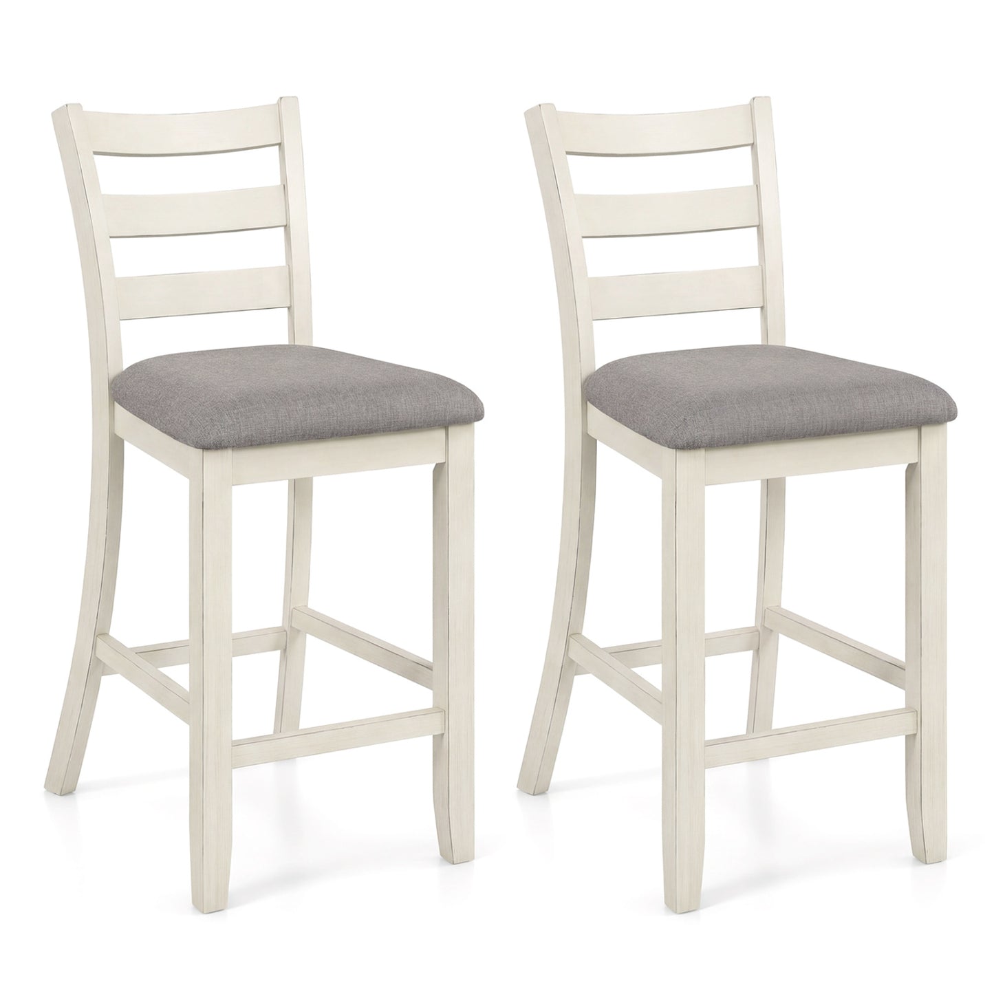 Counter Height Chairs Set of 2 with Fabric Seat