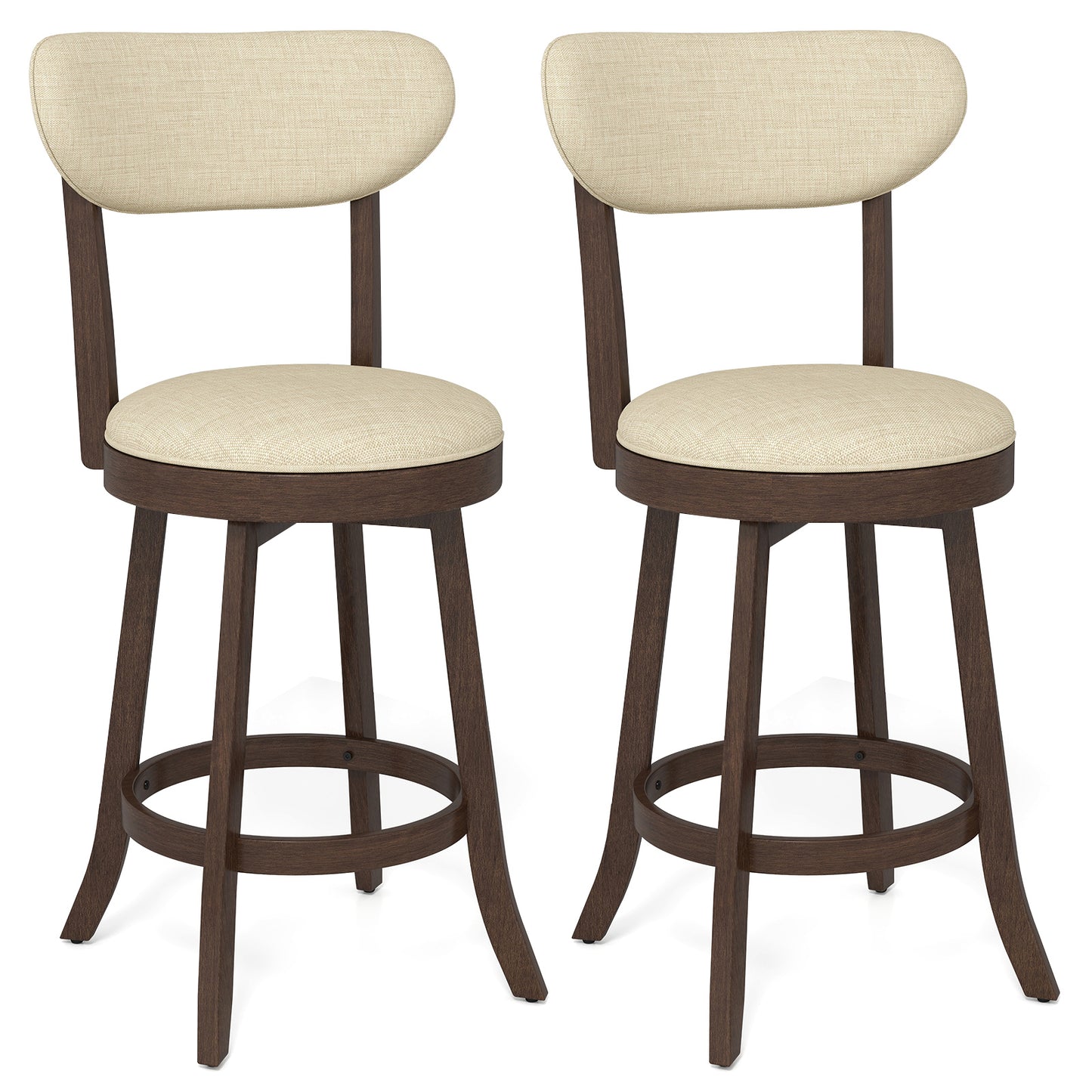 Counter Height Swivel Bar Stools Set of 2 with Padded Seat