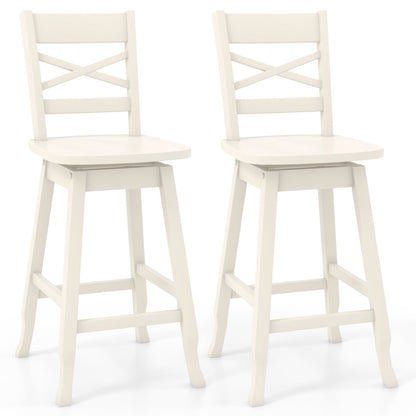 Swivel 24-Inch Counter Height Stool Set of 2 with Inclined Backrest