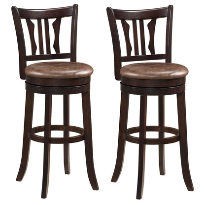 Counter Height Swivel Bar Stools Set of 2 with Back and Solid Rubber Frame