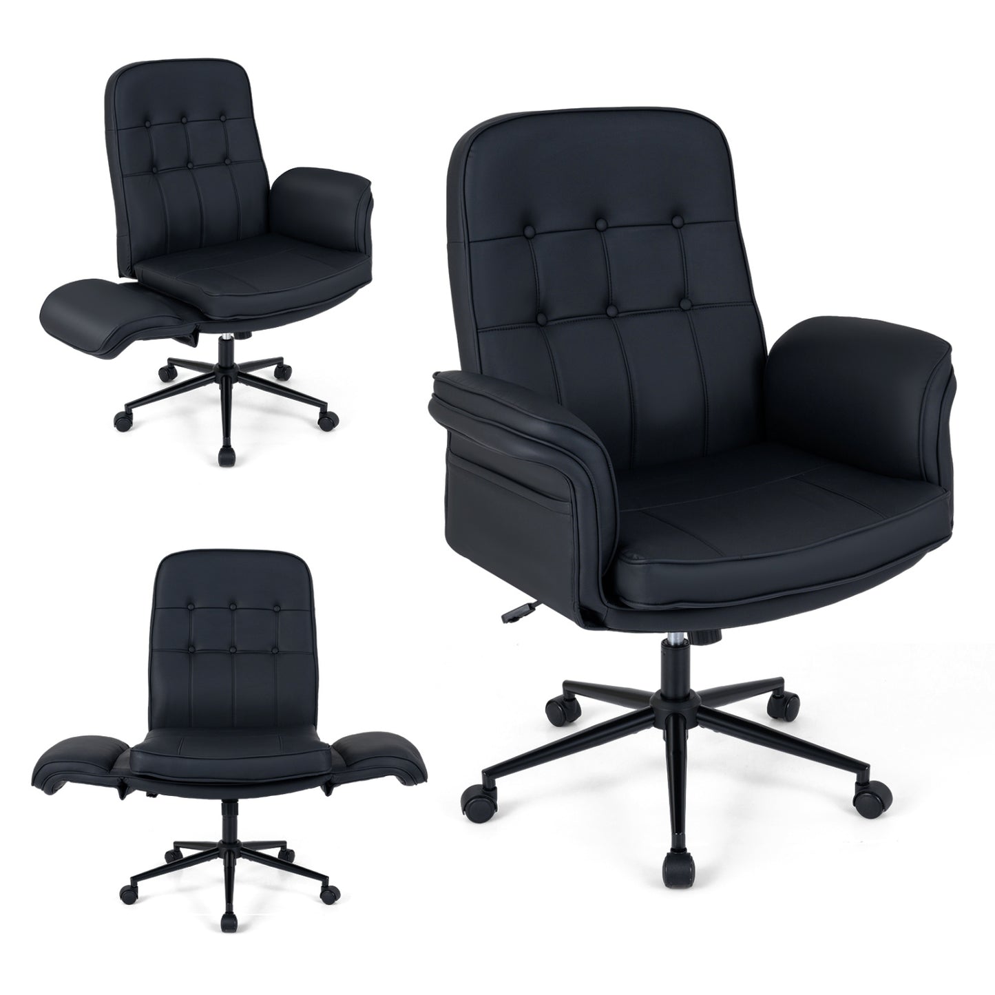 Adjustable Swivel Office Chair with 5-Position Armrests