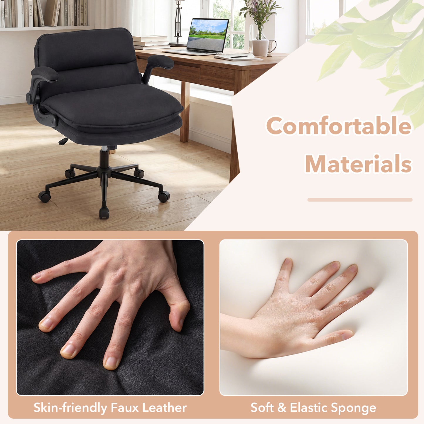 Criss Cross Office Chair with Flip-Up Arms and Wheels