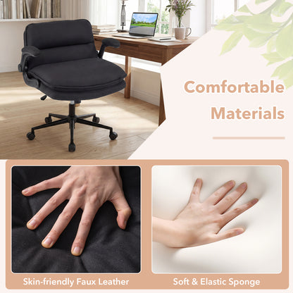 Criss Cross Office Chair with Flip-Up Arms and Wheels