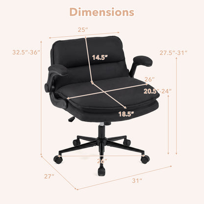 Criss Cross Office Chair with Flip-Up Arms and Wheels