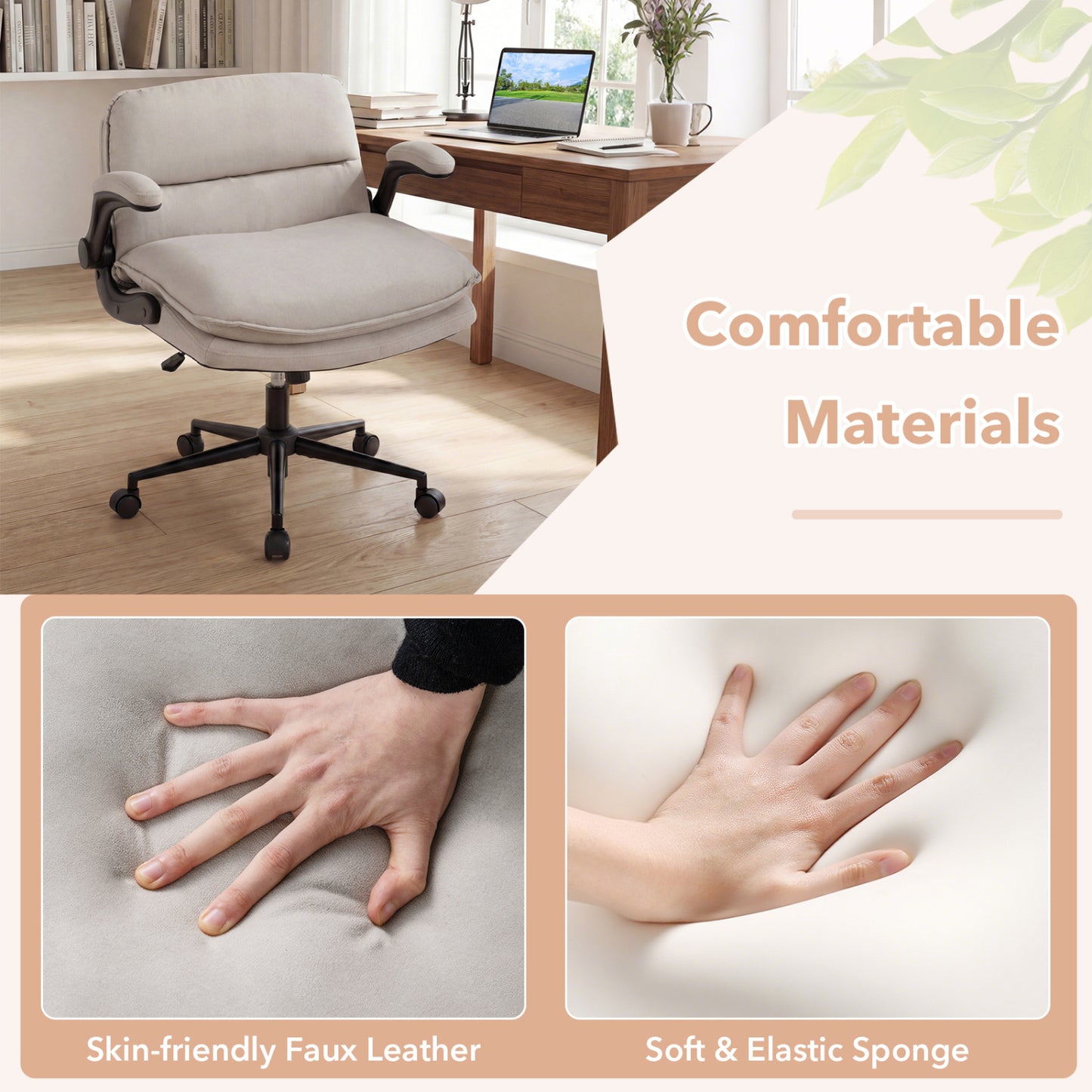 Criss Cross Office Chair with Flip-Up Arms and Wheels