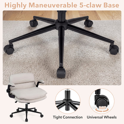 Criss Cross Office Chair with Flip-Up Arms and Wheels