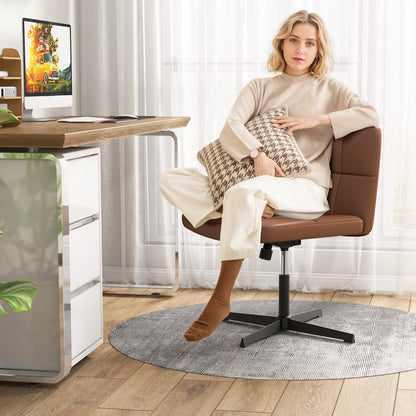 Upholstered Armless Office Chair with Oversized U-Shaped Seat