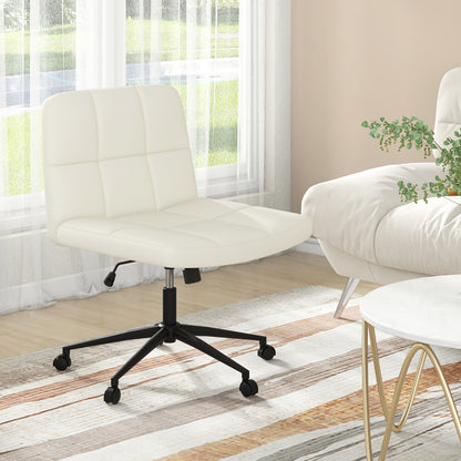 Armless Desk Chair with Wheels - Height Adjustable