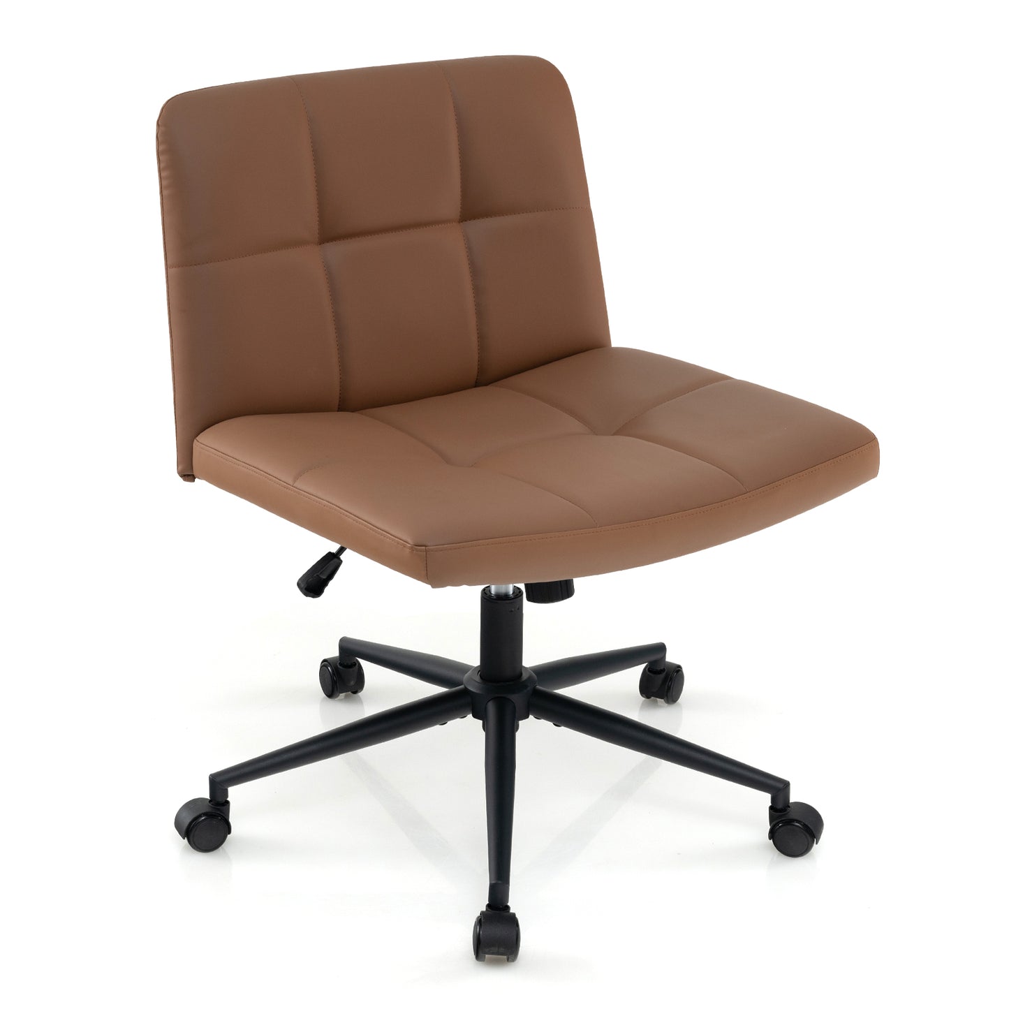 Armless Desk Chair with Wheels - Height Adjustable
