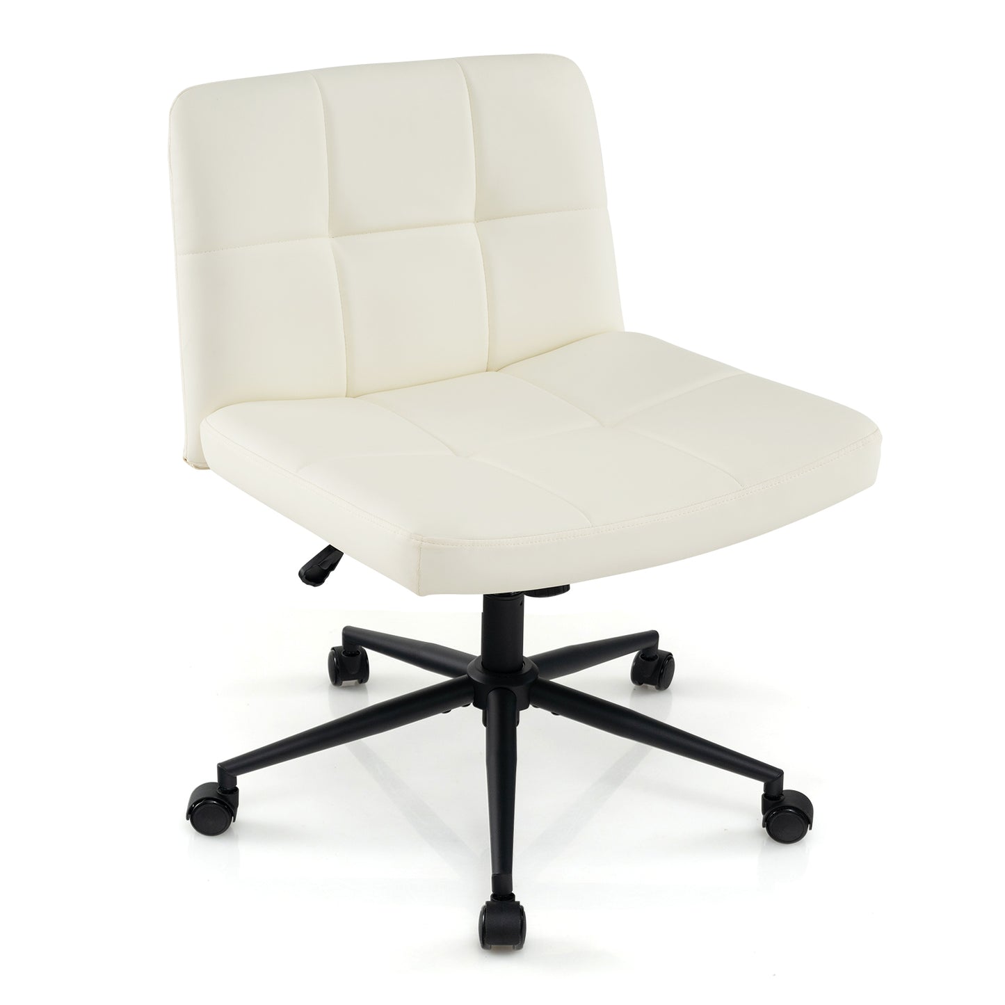 Armless Desk Chair with Wheels - Height Adjustable