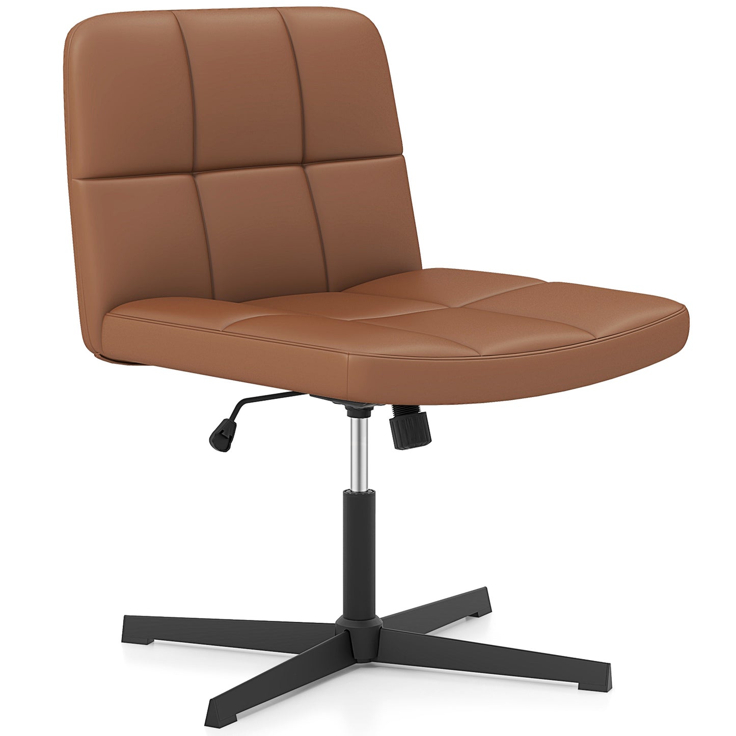 Upholstered Armless Office Chair with Oversized U-Shaped Seat