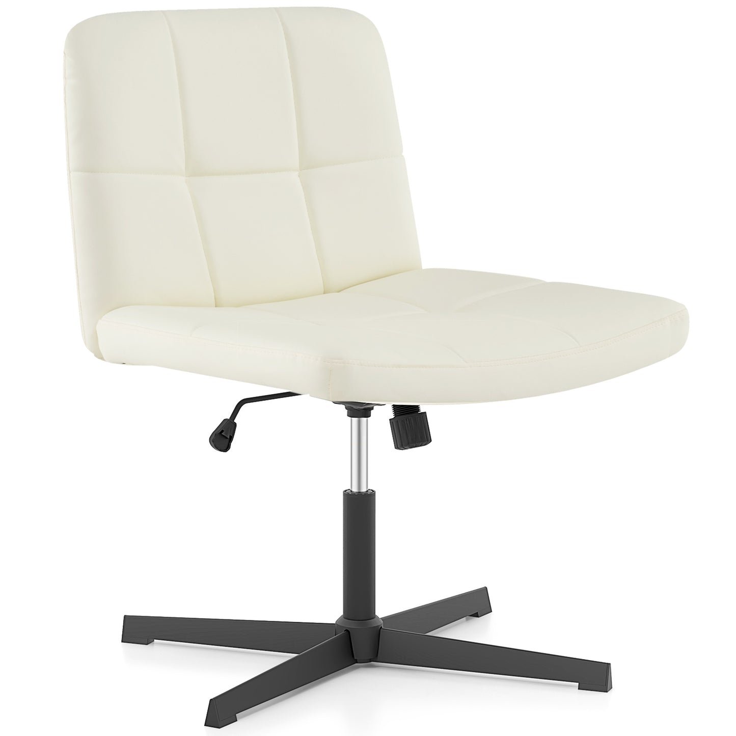 Upholstered Armless Office Chair with Oversized U-Shaped Seat