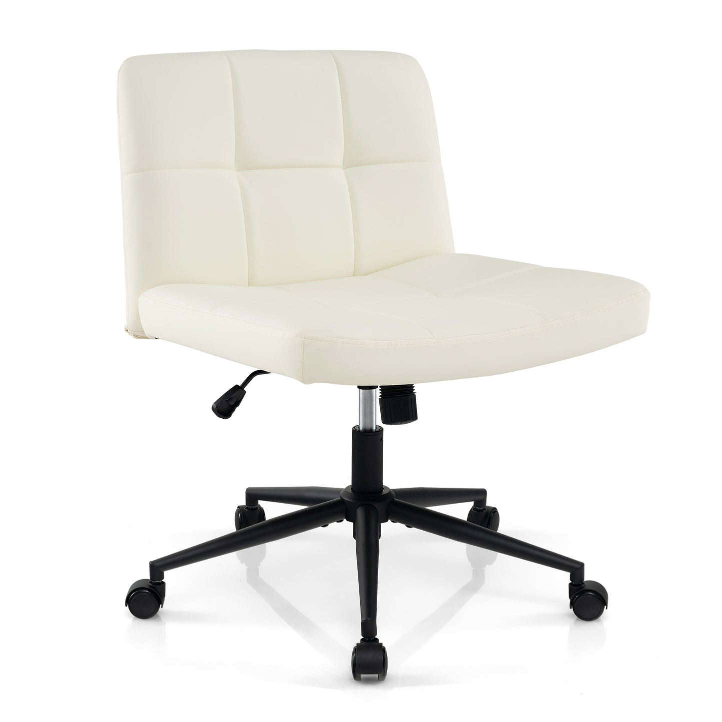Armless Desk Chair with Wheels - Height Adjustable