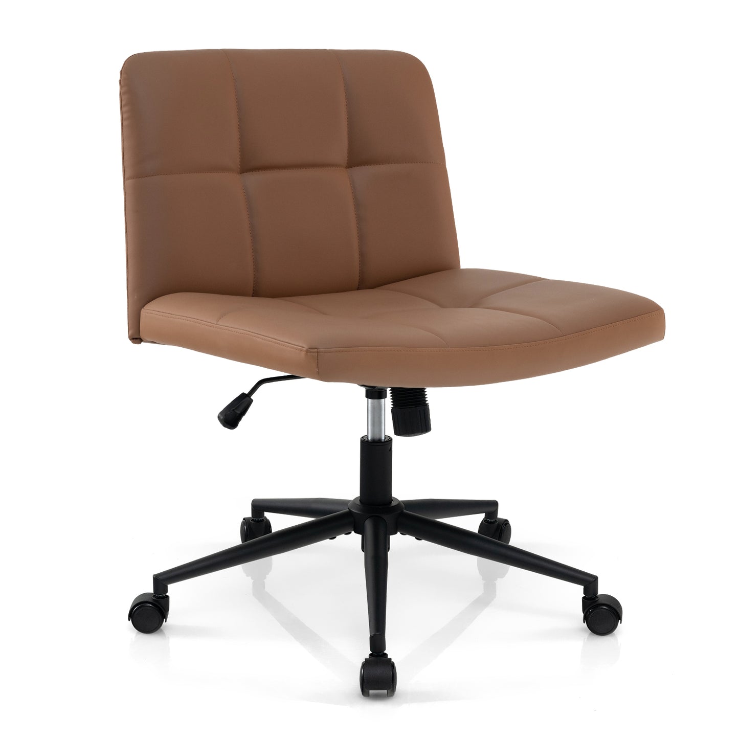Armless Desk Chair with Wheels - Height Adjustable