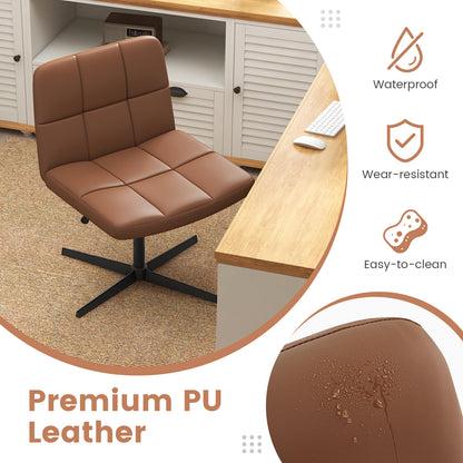 Upholstered Armless Office Chair with Oversized U-Shaped Seat