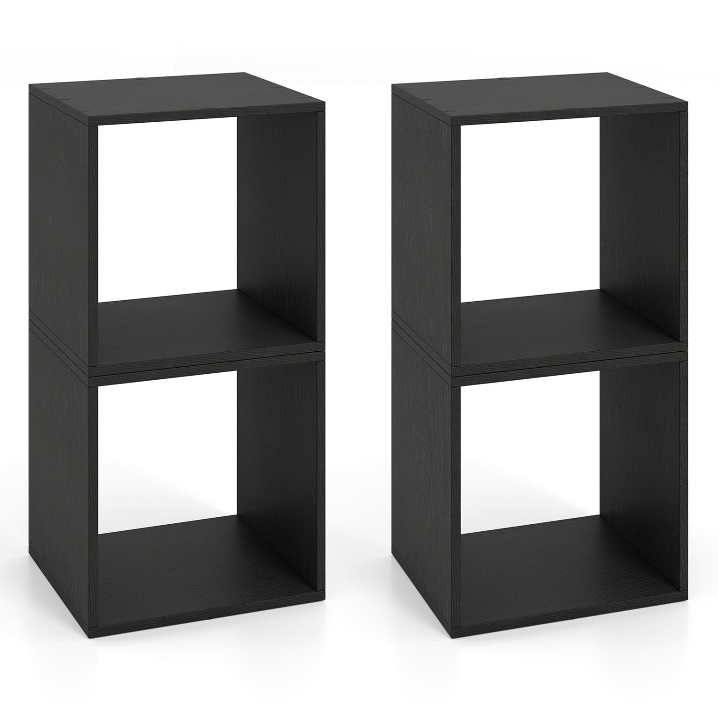 Cube Storage Organizer Set of 2 - Black Modular Bookcase