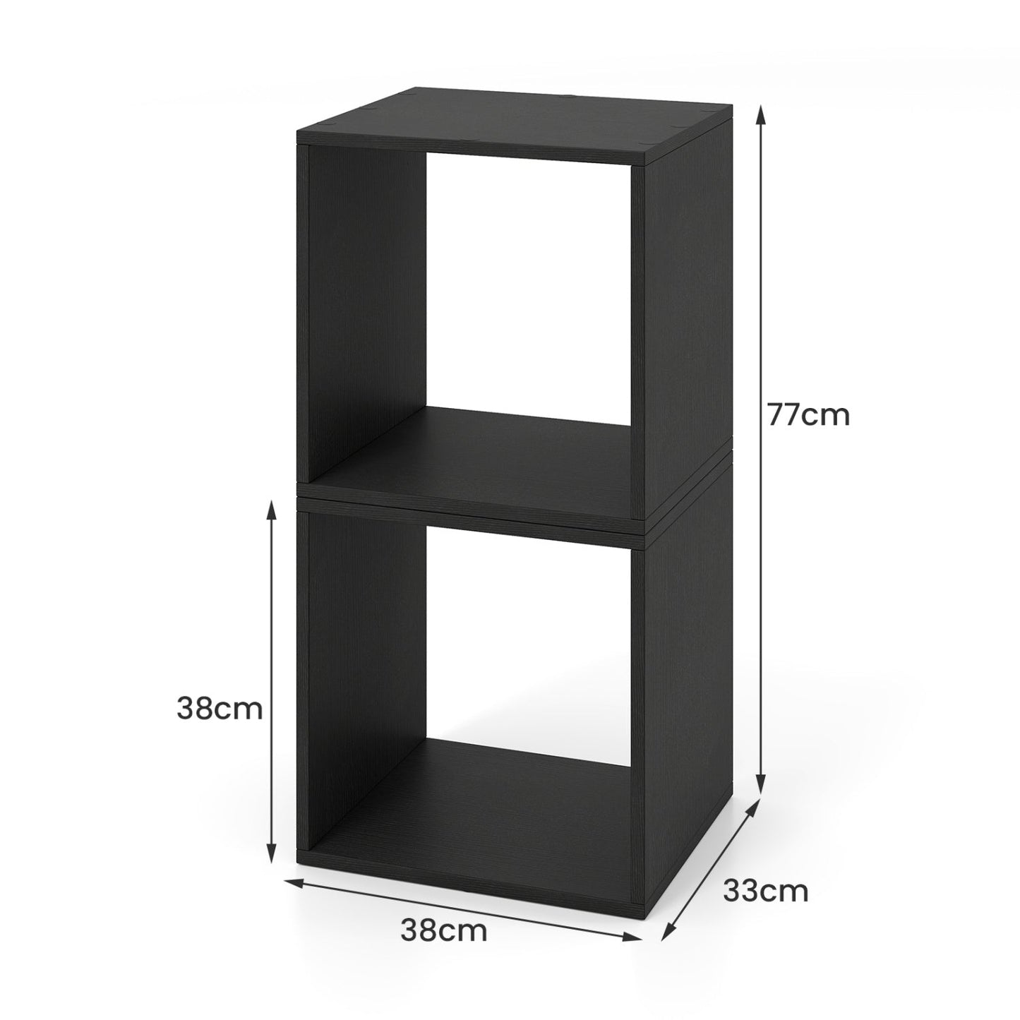Cube Storage Organizer Set of 2 - Black Modular Bookcase