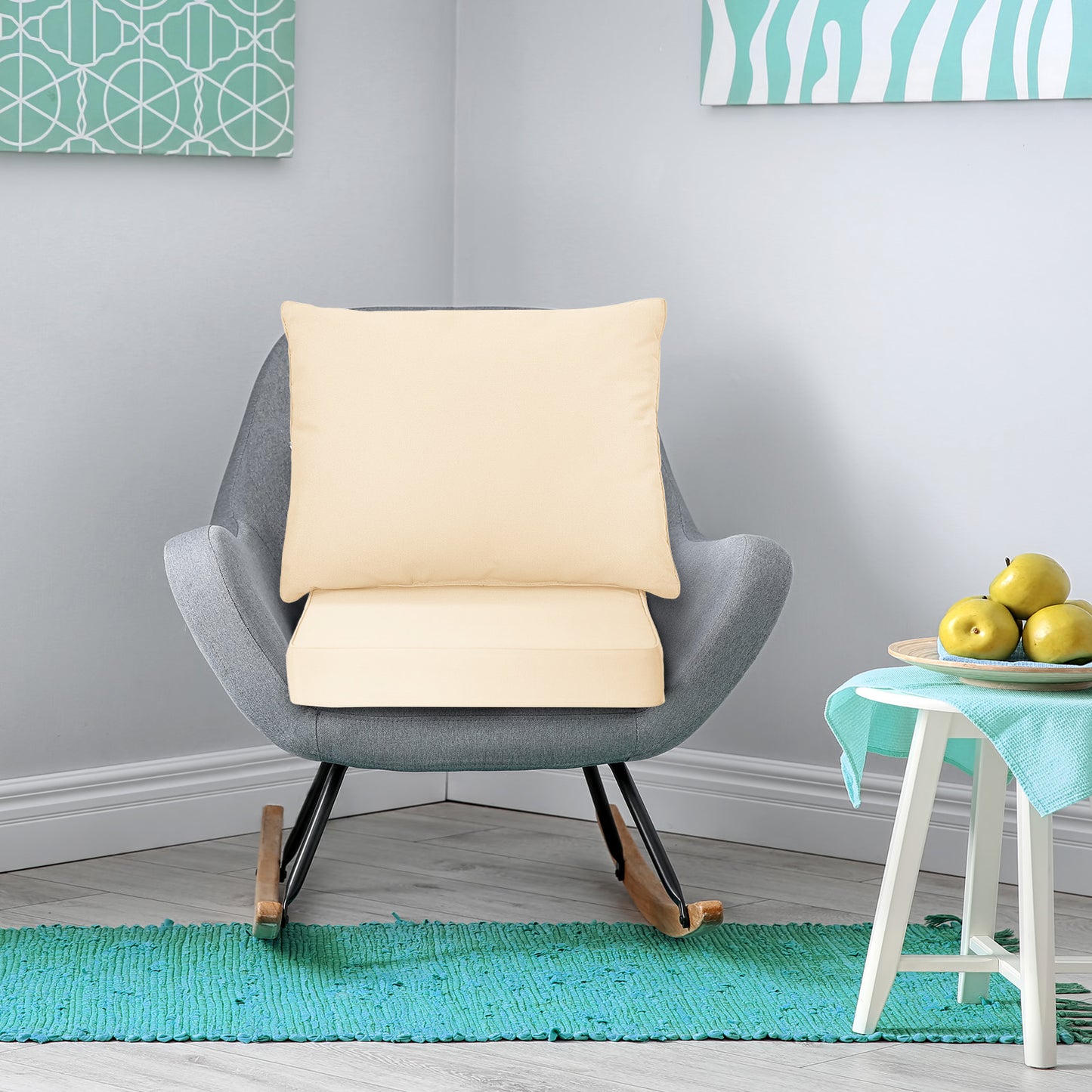 Deep Seat Chair Cushion Set with Rope Belts for Outdoor Use