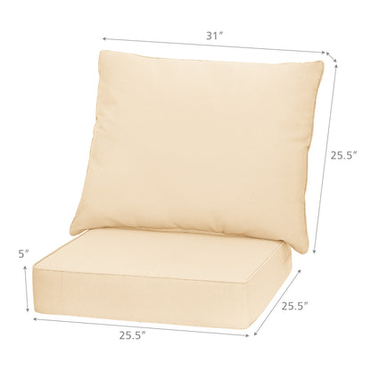 Deep Seat Chair Cushion Set with Rope Belts for Outdoor Use