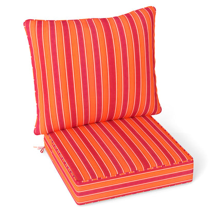 Deep Seat Chair Cushion Set with Rope Belts for Outdoor Use