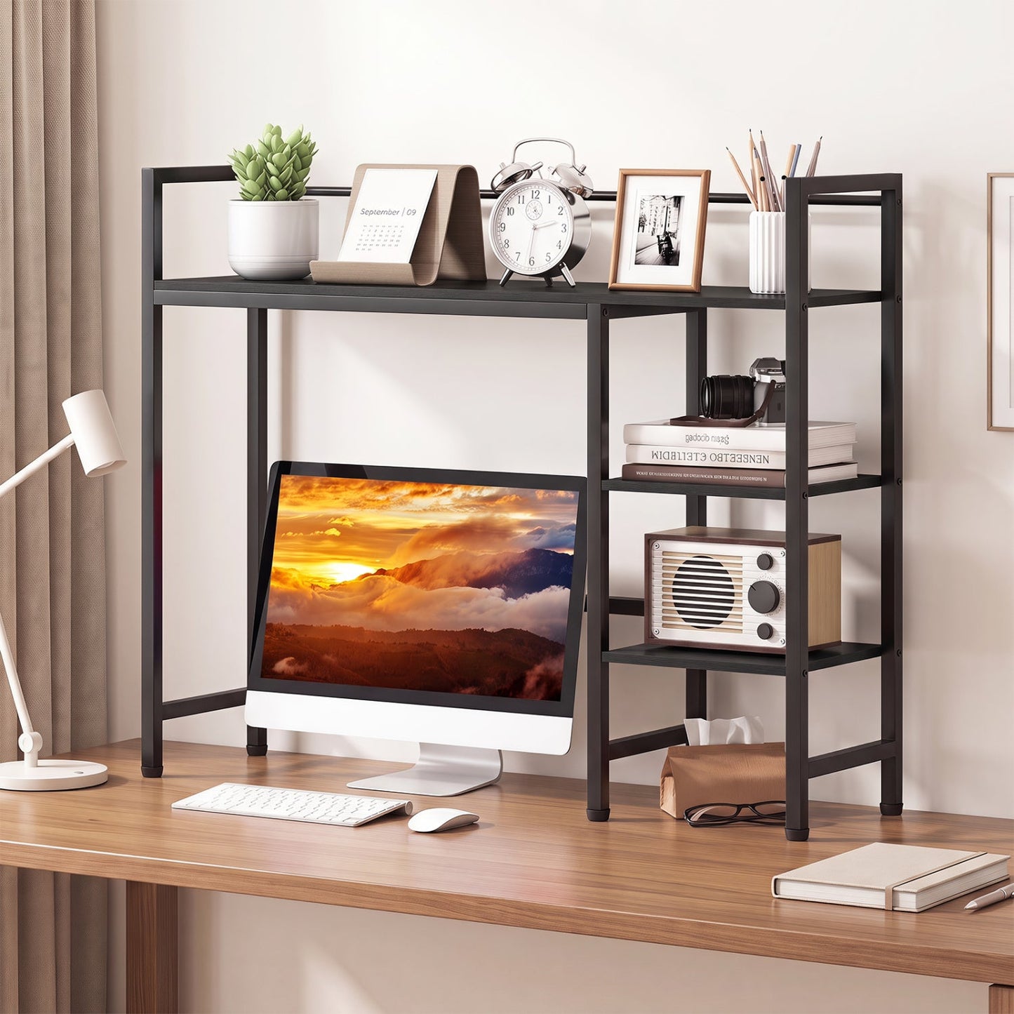 Desktop Bookshelf 38.5" with Storage Display Rack