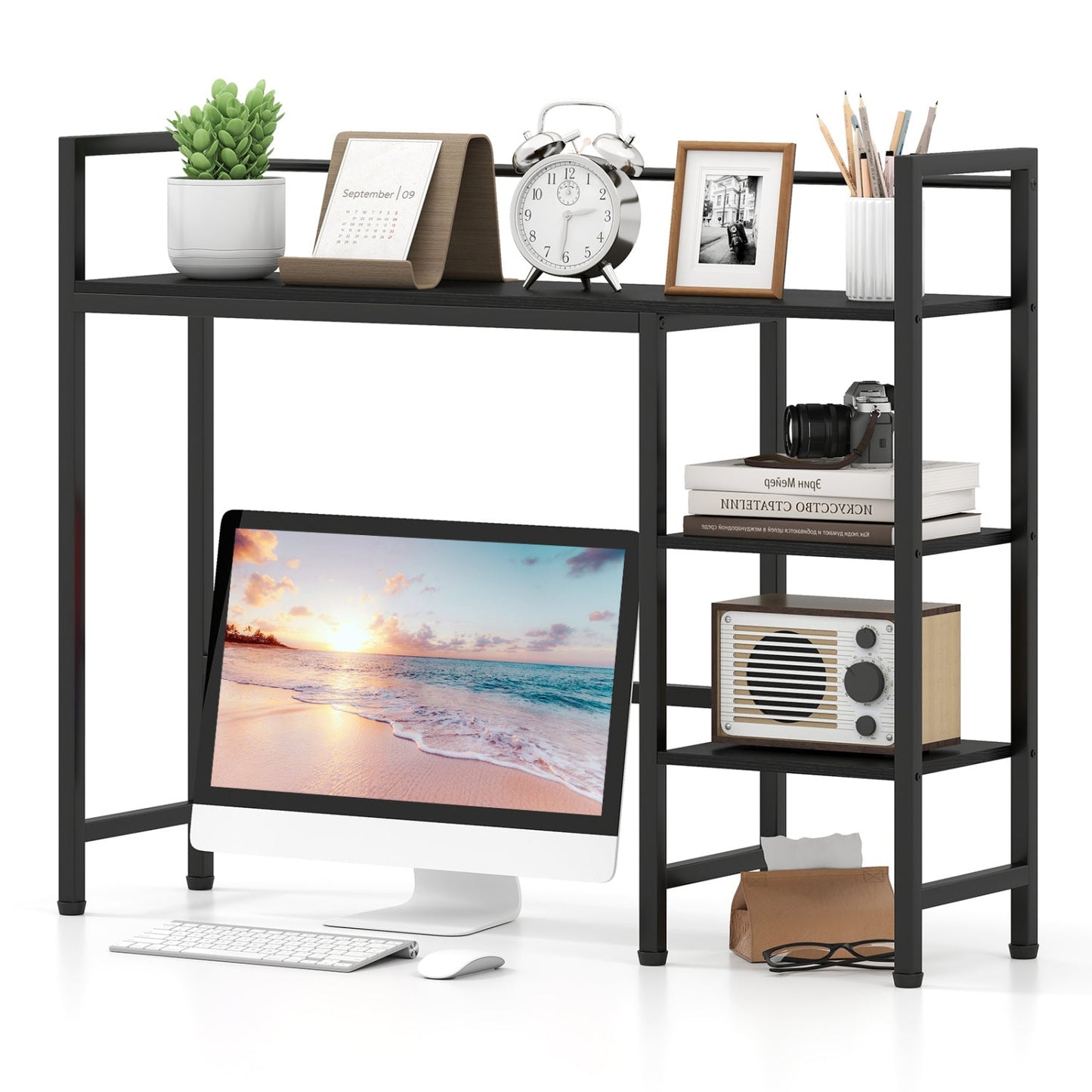 Desktop Bookshelf 38.5" with Storage Display Rack