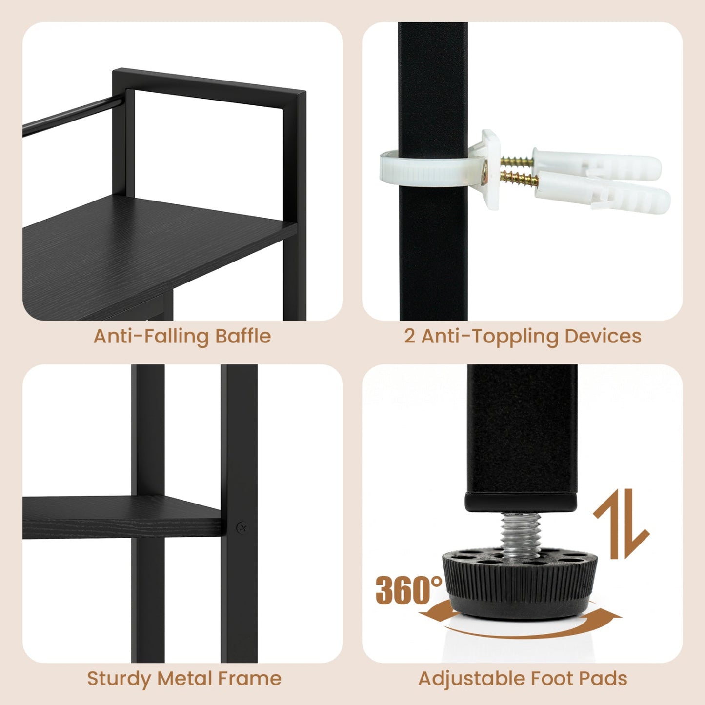 Desktop Bookshelf 38.5" with Storage Display Rack
