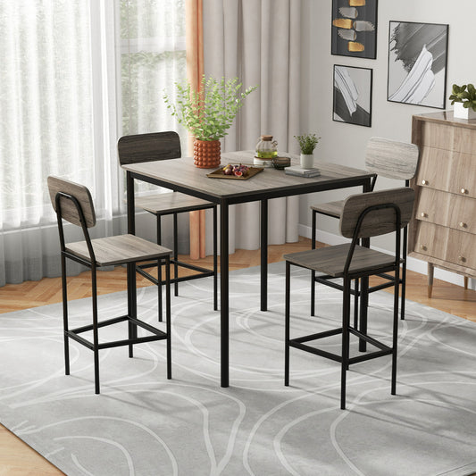 Counter Height Dining Set 5-Piece with Bar Table and Chairs