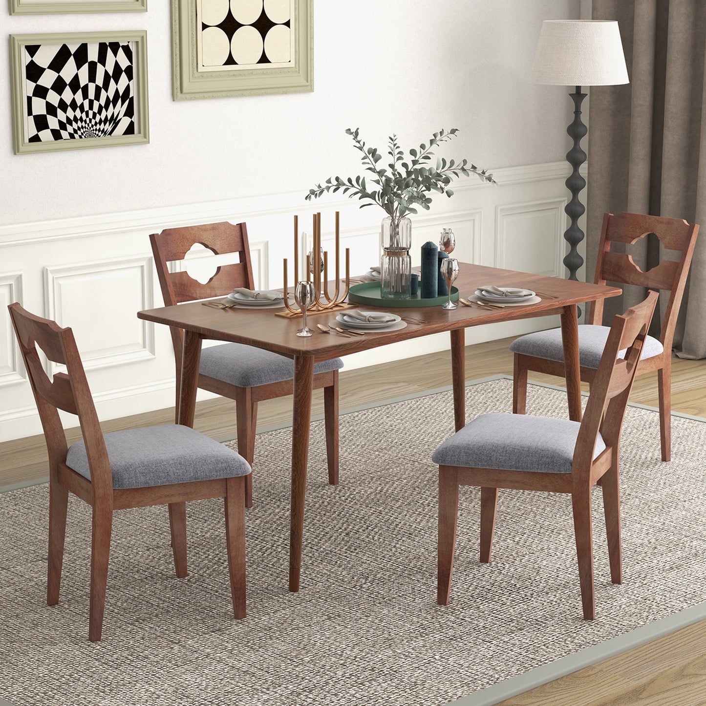 Upholstered Dining Chairs Set of 2 with High Back