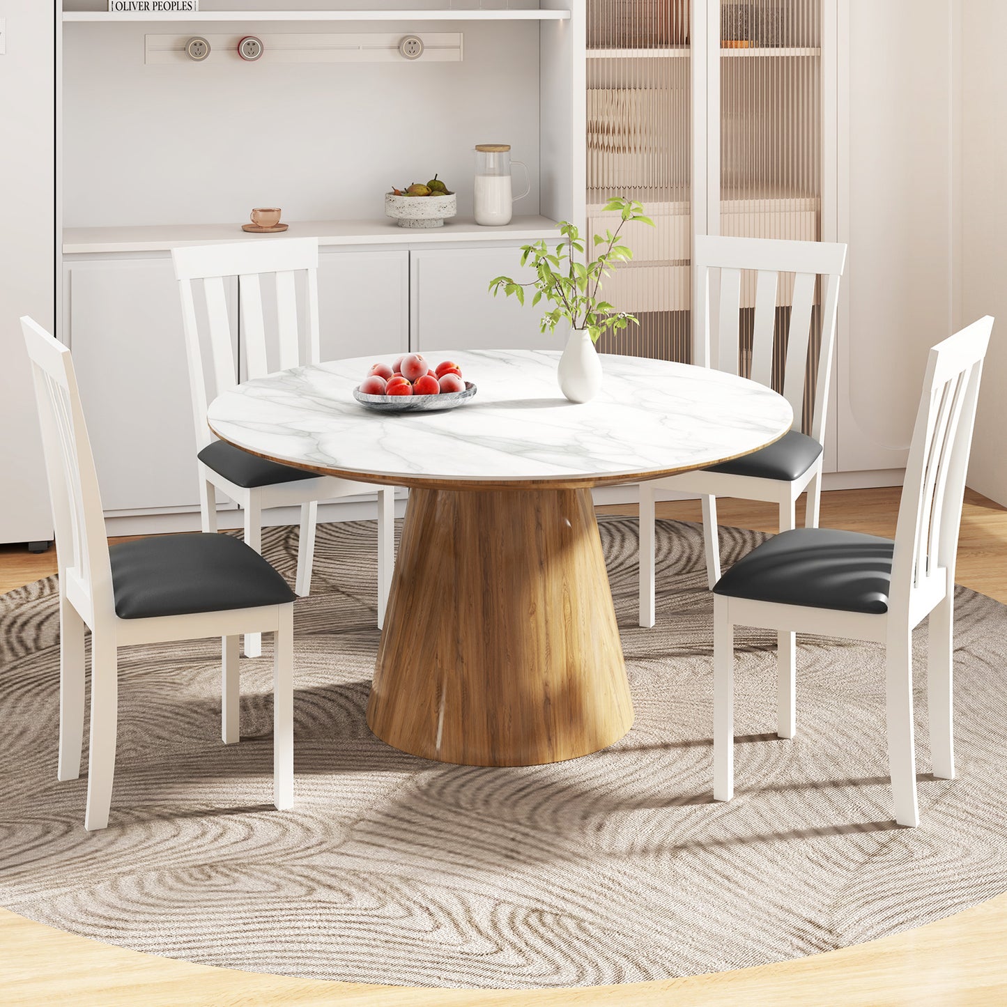 Upholstered Dining Chairs Set of 2 with Padded Seat