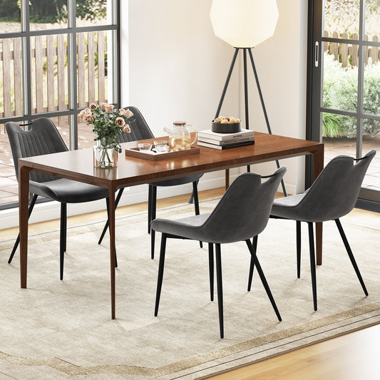 Upholstered Dining Chairs Set of 4 with Metal Legs