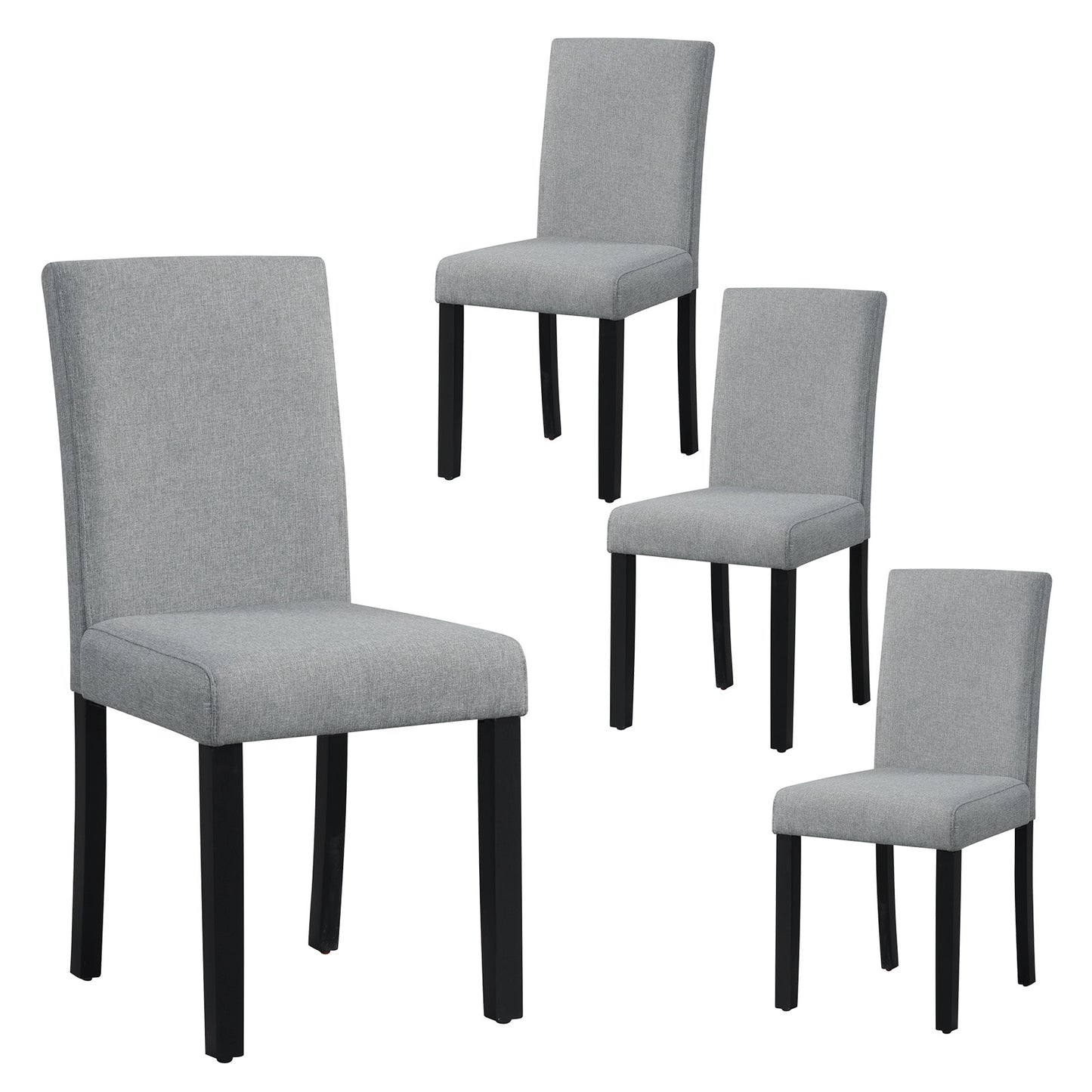 Upholstered Dining Chairs Set of 4 with Wood Frame