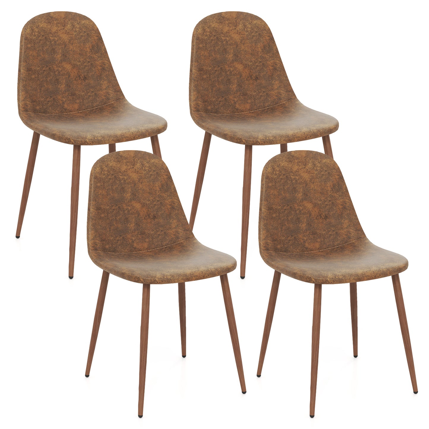 Upholstered Dining Chairs Set of 4 with Metal Legs