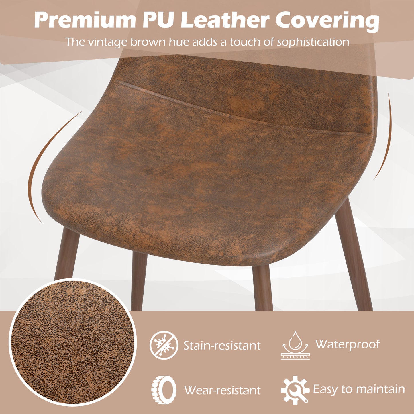 Upholstered Dining Chairs Set of 4 with Metal Legs