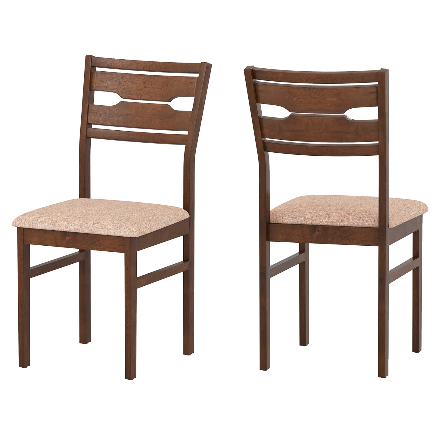 Dining Chairs Set of 2 with Padded Seat and Rubber Wood Frame