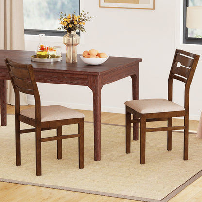 Dining Chairs Set of 2 with Padded Seat and Rubber Wood Frame