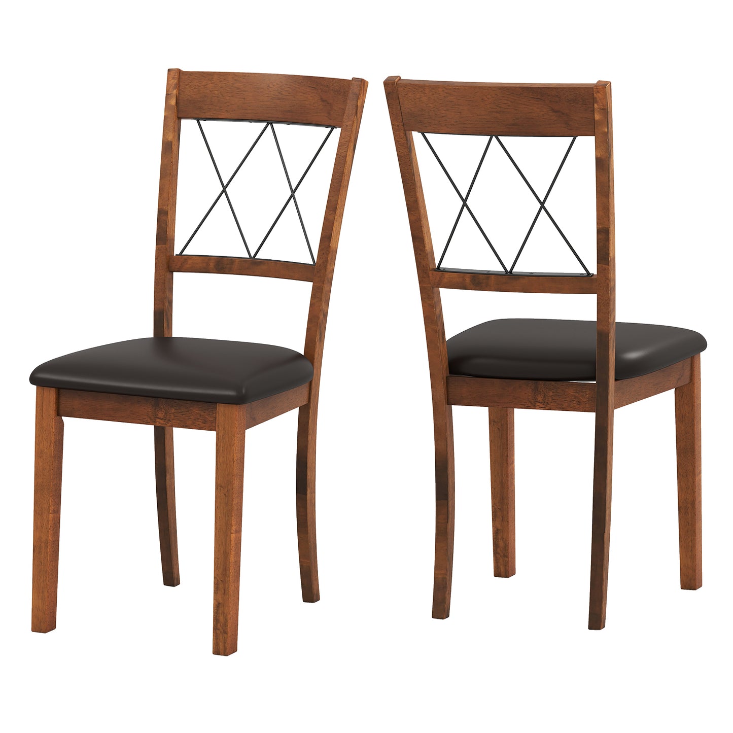 Upholstered Dining Chairs Set of 2 with Rubber Wood Frame