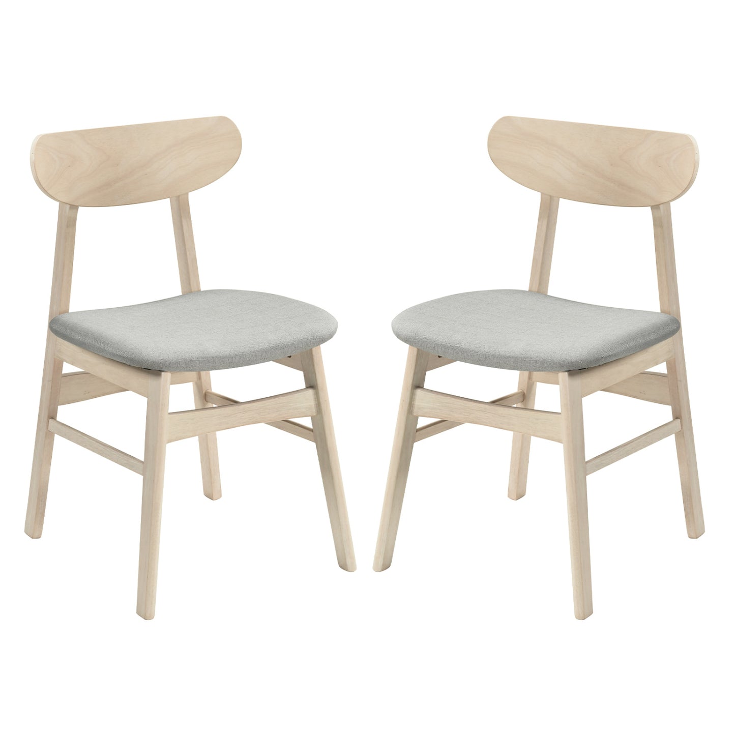 Upholstered Dining Chairs Set of 2 with Curved Backrest