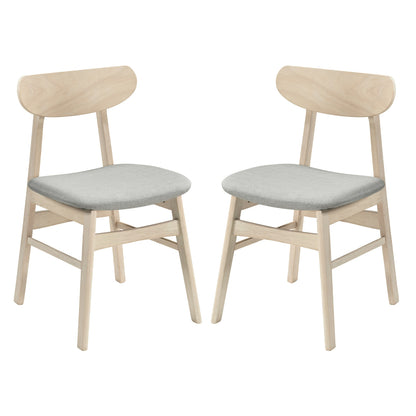Upholstered Dining Chairs Set of 2 with Curved Backrest