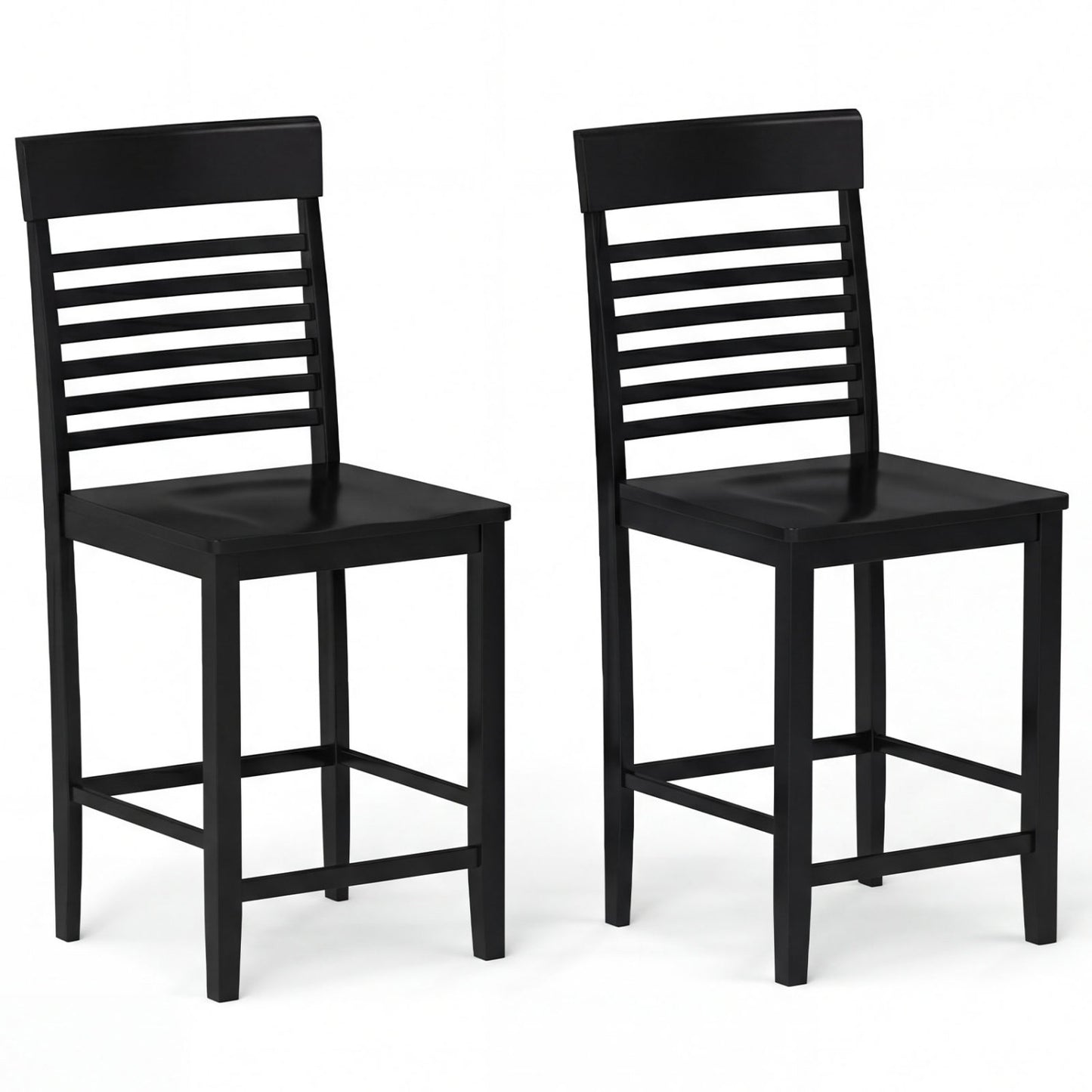 Dining Chairs Set of 2 with Footrests and Wood Frame