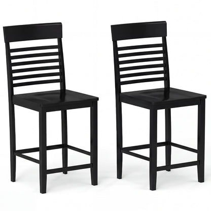 Dining Chairs Set of 2 with Footrests and Wood Frame