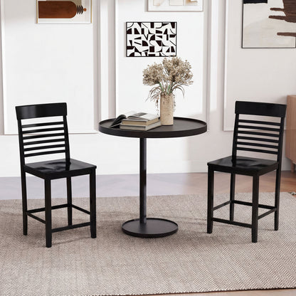 Dining Chairs Set of 2 with Footrests and Wood Frame