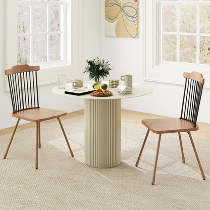 Dining Chairs Set of 2 with Spindle Back and Contoured Seat