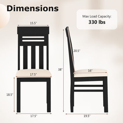 High Back Dining Chairs Set of 2 with Ergonomic Support