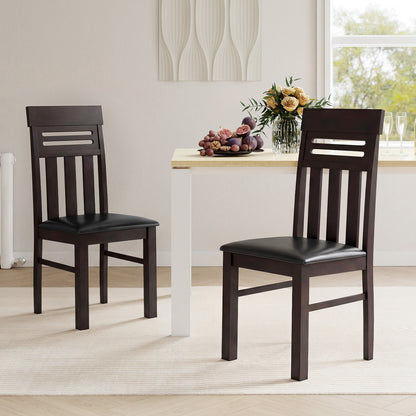 High Back Dining Chairs Set of 2 with Ergonomic Support